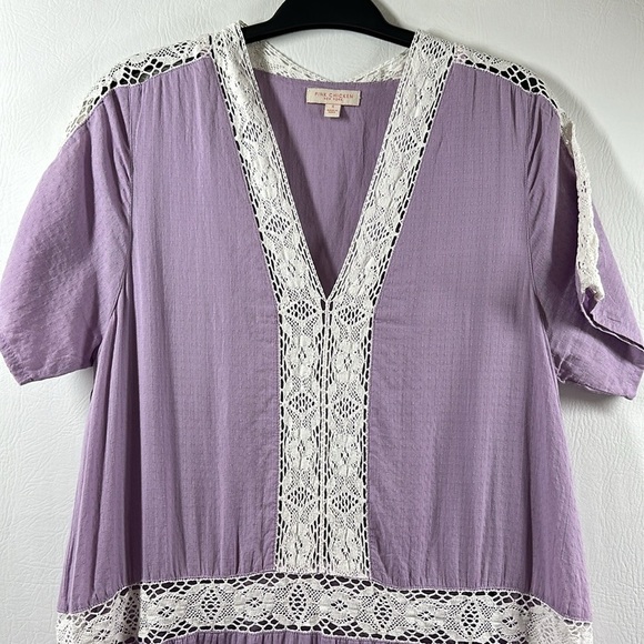 Pink Chicken New York Tiered Lace Trim Maxi Dress, S - Picture 2 of 11